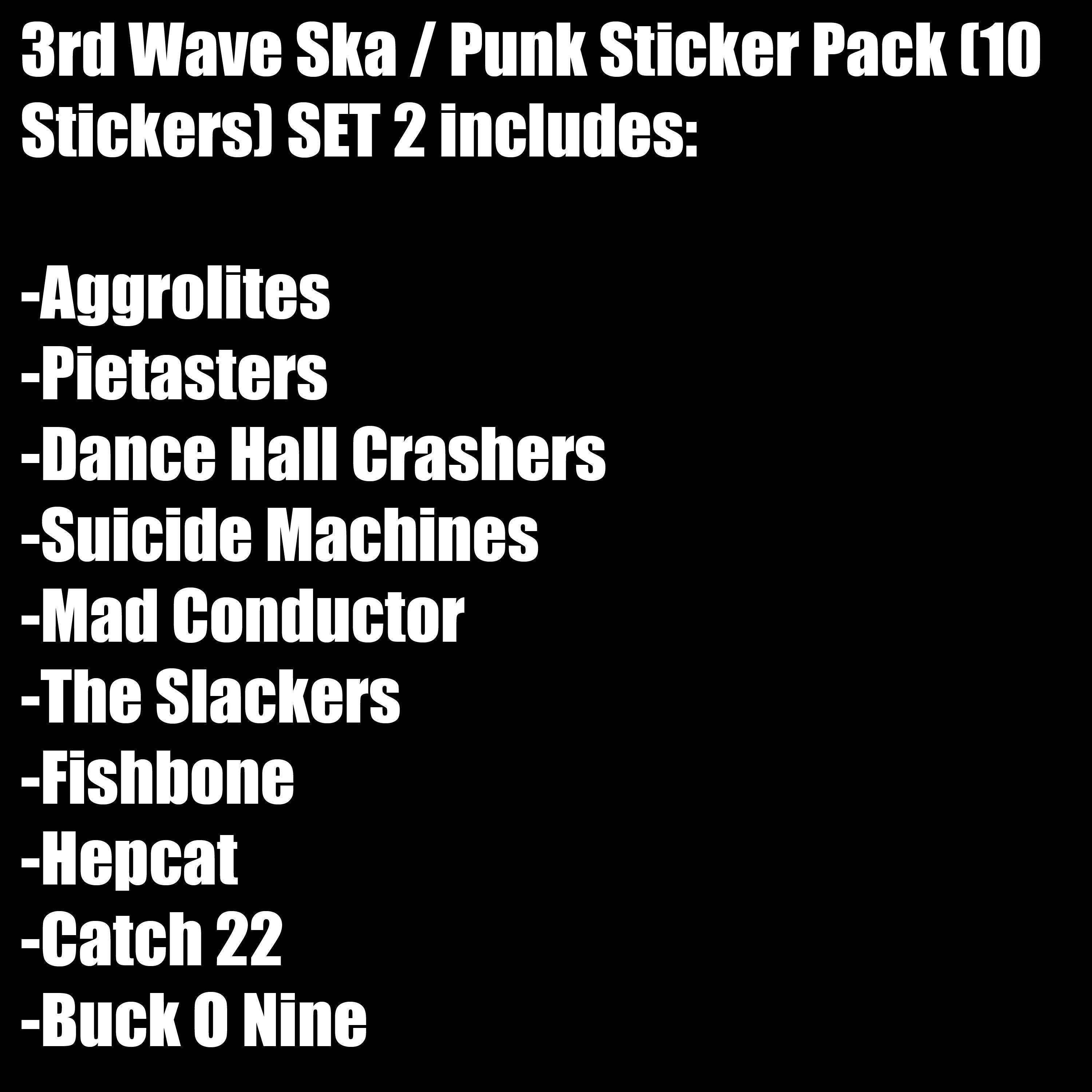 3rd Wave Ska-Punk Vinyl Sticker Lot (10 Stickers) SET 2 skate rude boy rock  alt