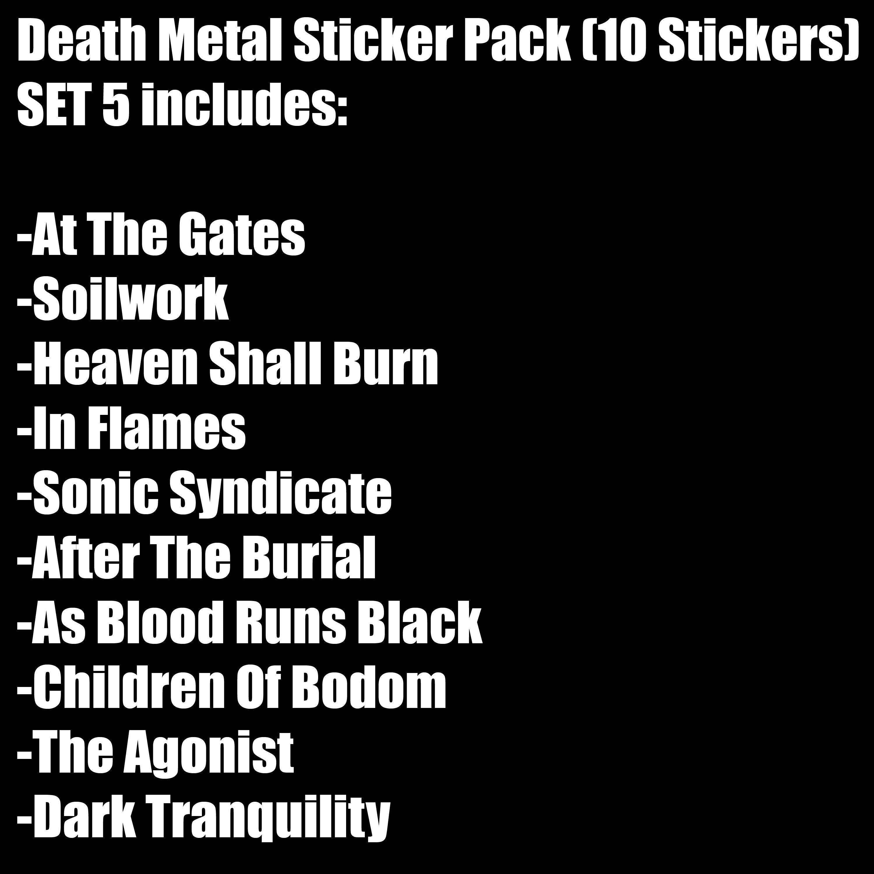Death Metal Sticker Pack (10 Stickers) Set 5