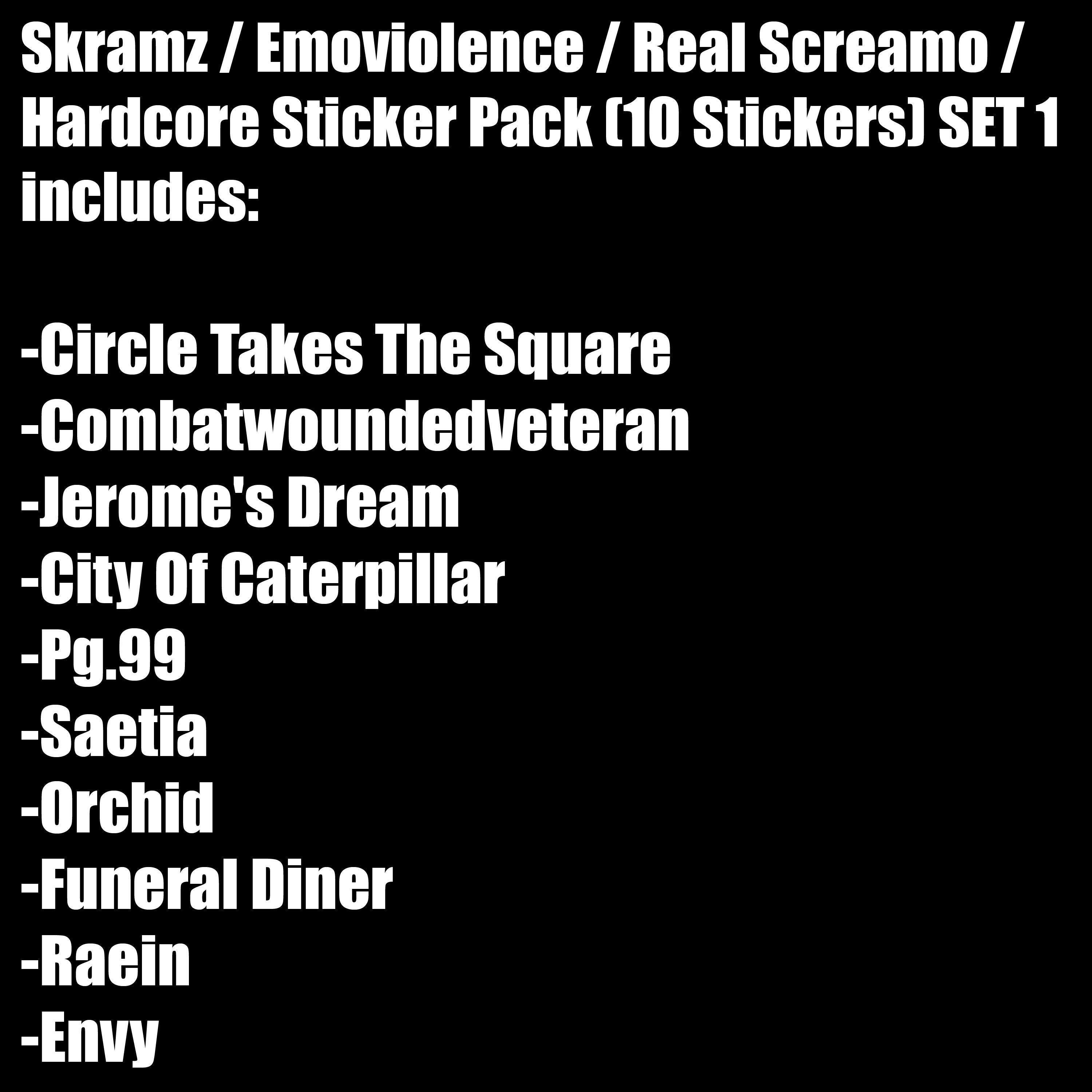 Skramz / Emoviolence / Real Screamo / Hardcore Sticker Pack (10 Sticke