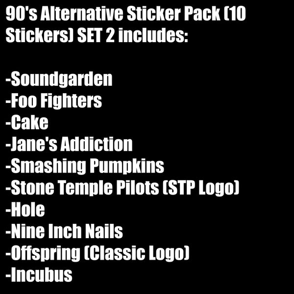 90's Alternative Sticker Pack (10 Stickers) SET 2