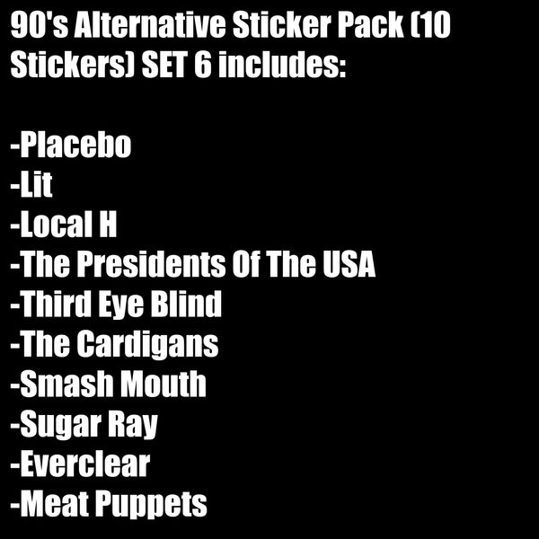 90's Alternative Sticker Pack (10 Stickers) SET 6