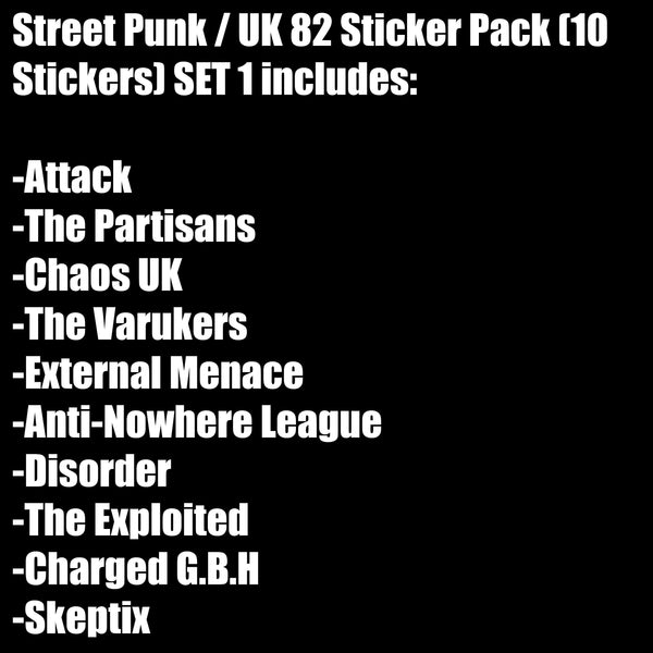 Street Punk / UK 82 Sticker Pack (10 Stickers) SET 1