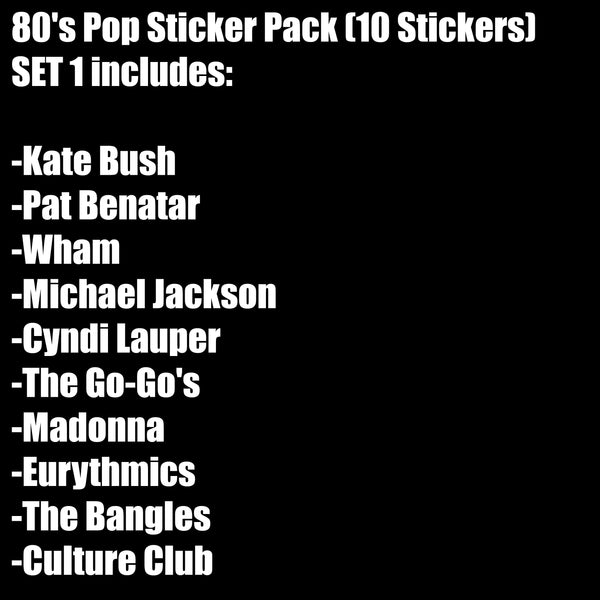 80's Pop Sticker Pack (10 Stickers) SET 1