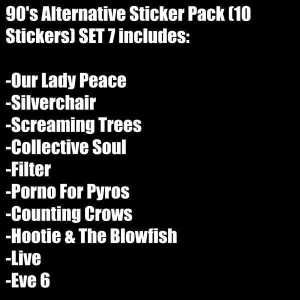 90's Alternative Sticker Pack (10 Stickers) SET 7