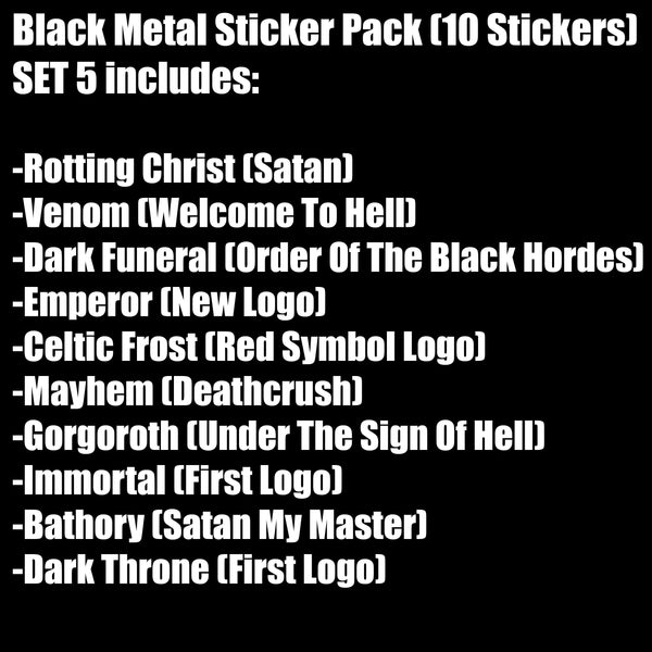 Black Metal Sticker Pack (10 Stickers) Set 5