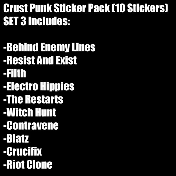 Crust Punk Sticker Pack (10 Stickers) SET 3