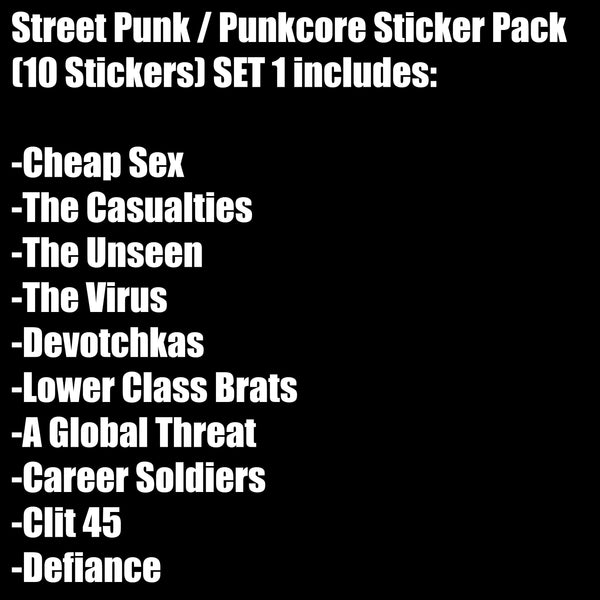 Street Punk / Punkcore Sticker Pack (10 Stickers)